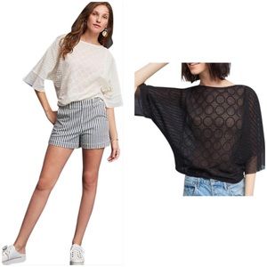 NWT Llyra Textured Top BLACK Anthropologie